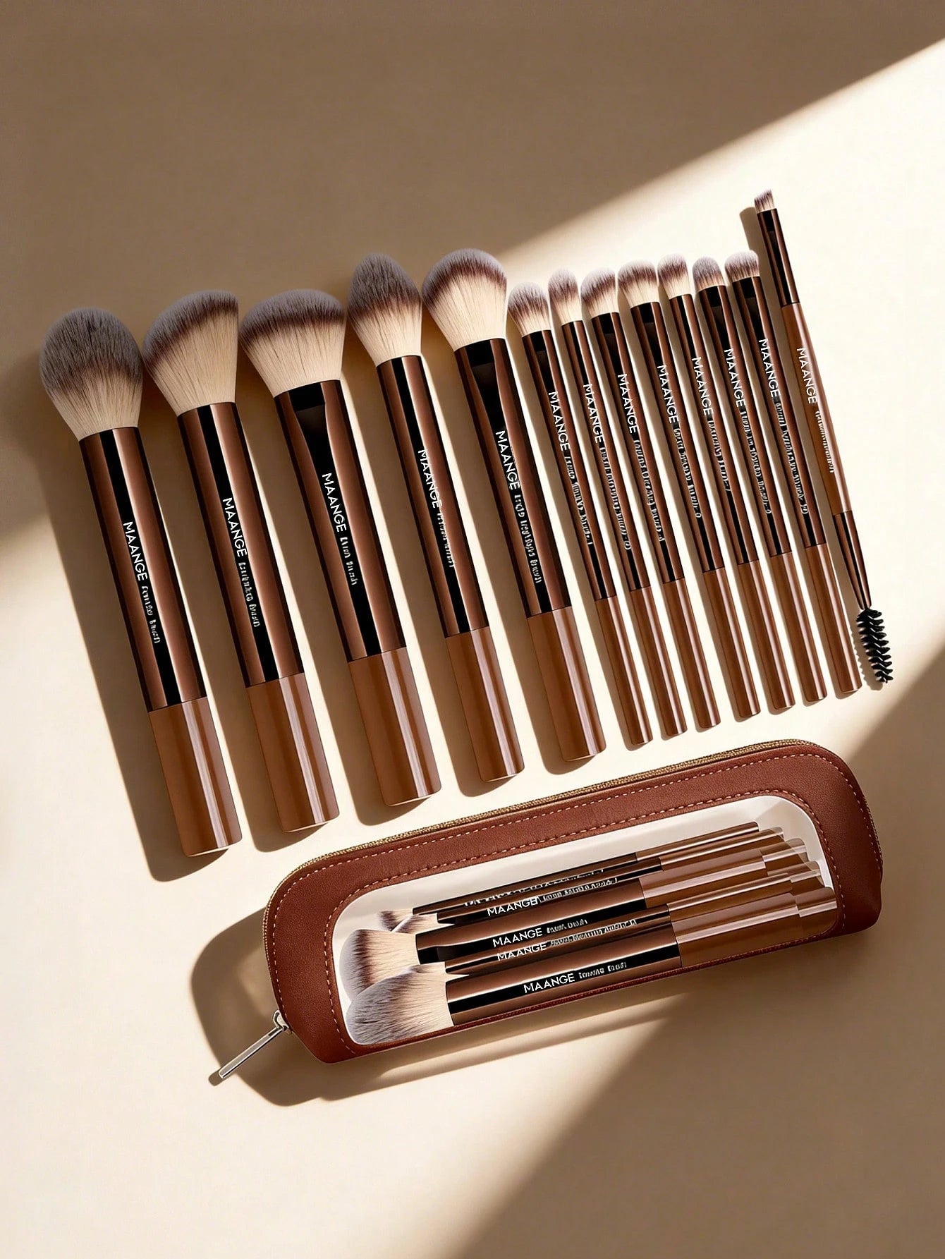 MAANGE 1/7/5/11/13/16/19/21/24pcs Professional Makeup Brush Set, Includes Storage Bag, Storage Tube, Makeup Accessories, Bronze Brush, Highlighter Brush, Concealer Brush, Foundation Brush, Blush Brush