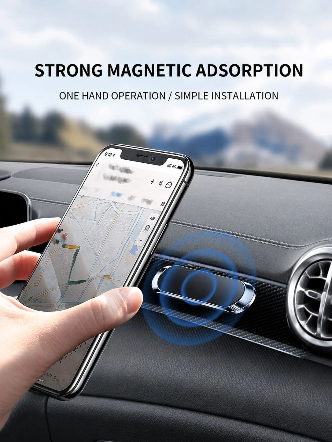 Magnetic Car Phone Mount, Creative Mini Magnetic Mount, Dashboard Phone Navigation Holder, Car Interior Accessory, Automotive Accessory,Holiday And Birthday Gifts