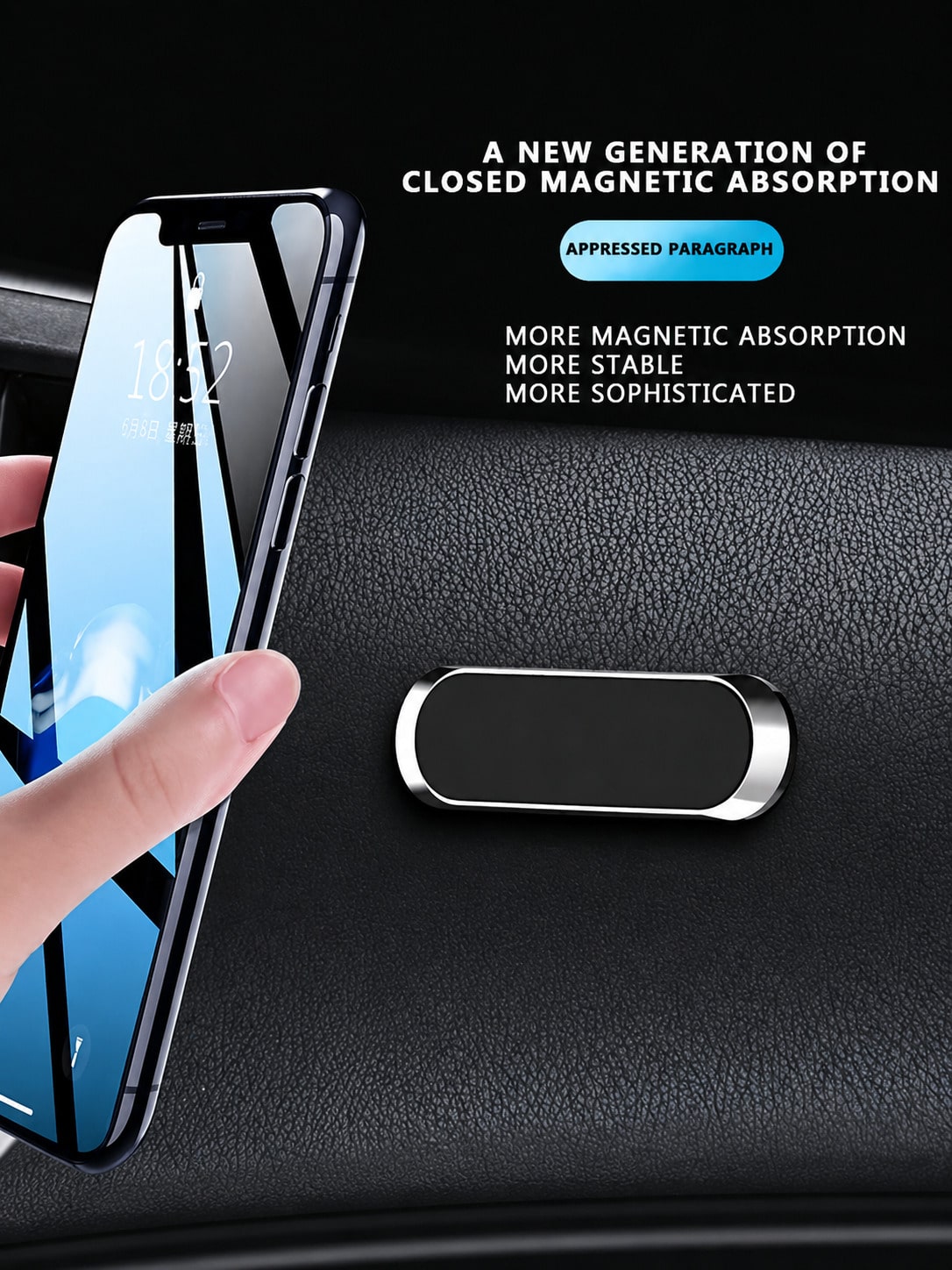 Magnetic Car Phone Mount, Creative Mini Magnetic Mount, Dashboard Phone Navigation Holder, Car Interior Accessory, Automotive Accessory,Holiday And Birthday Gifts