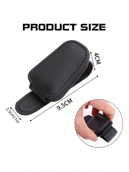 Magnetic Leather Fashion Glasses Clip, Suitable For Car Sun Visor, Eyeglasses Hook Clip, Car Interior Sun Visor Accessories
