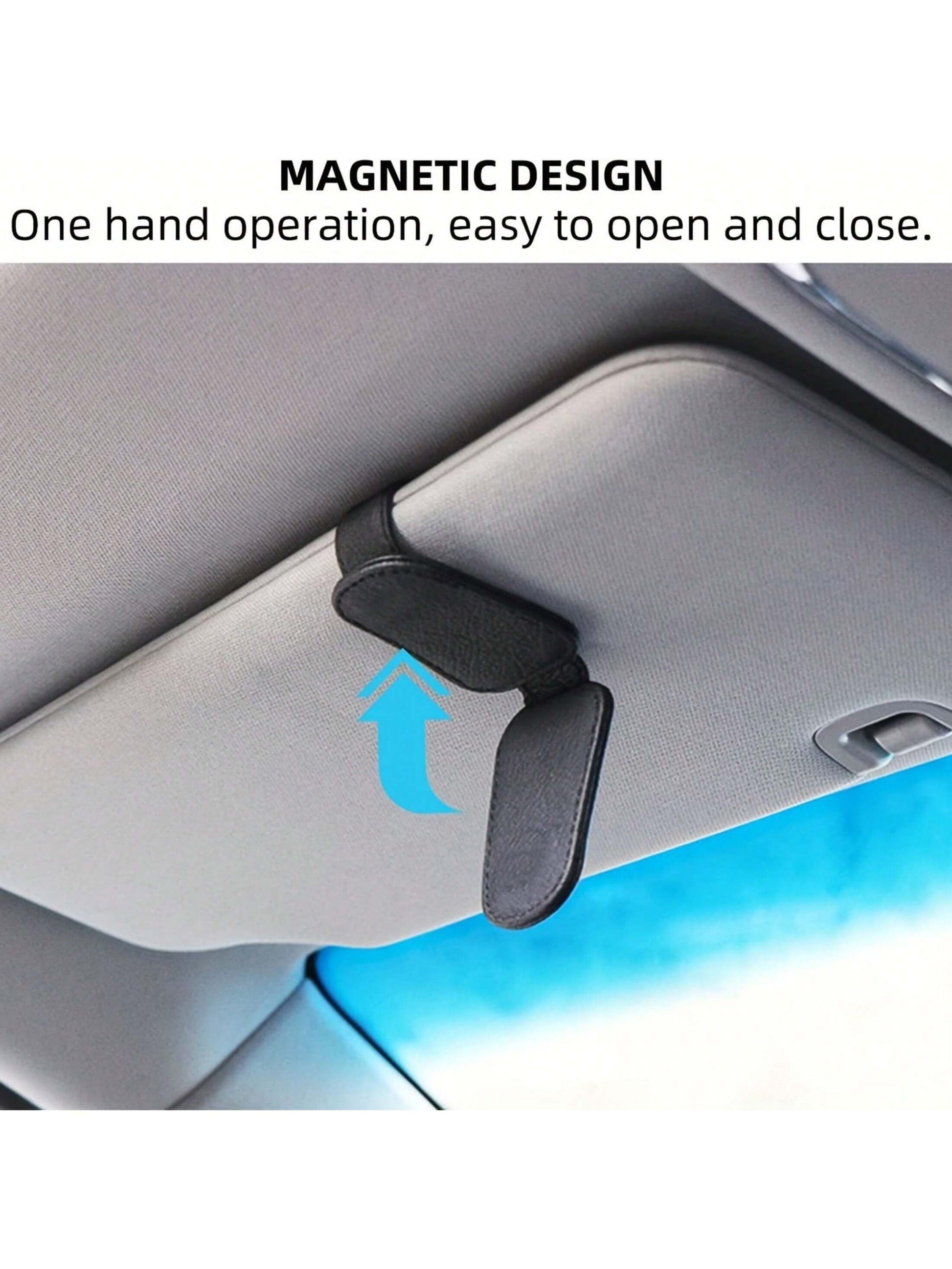 Magnetic Leather Fashion Glasses Clip, Suitable For Car Sun Visor, Eyeglasses Hook Clip, Car Interior Sun Visor Accessories