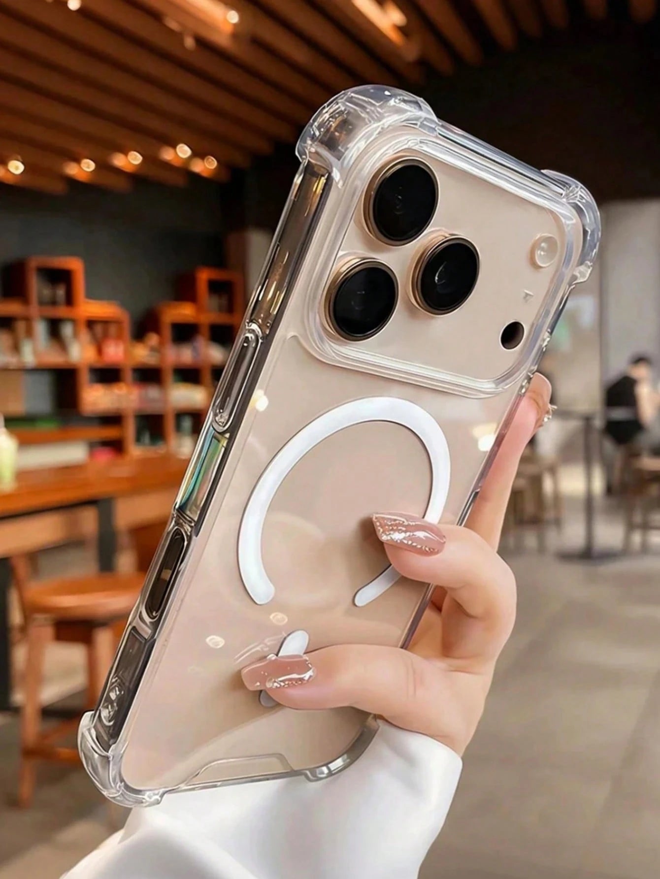 Magnetic Style Shockproof Acrylic Clear MagSafe Phone Case With 4-Corner Drop Protection 2-In-1 Magnetic Acrylic Hard Shell Transparent And Shockproof Cover Compatible With IPhone17/17air/17pro/17prom