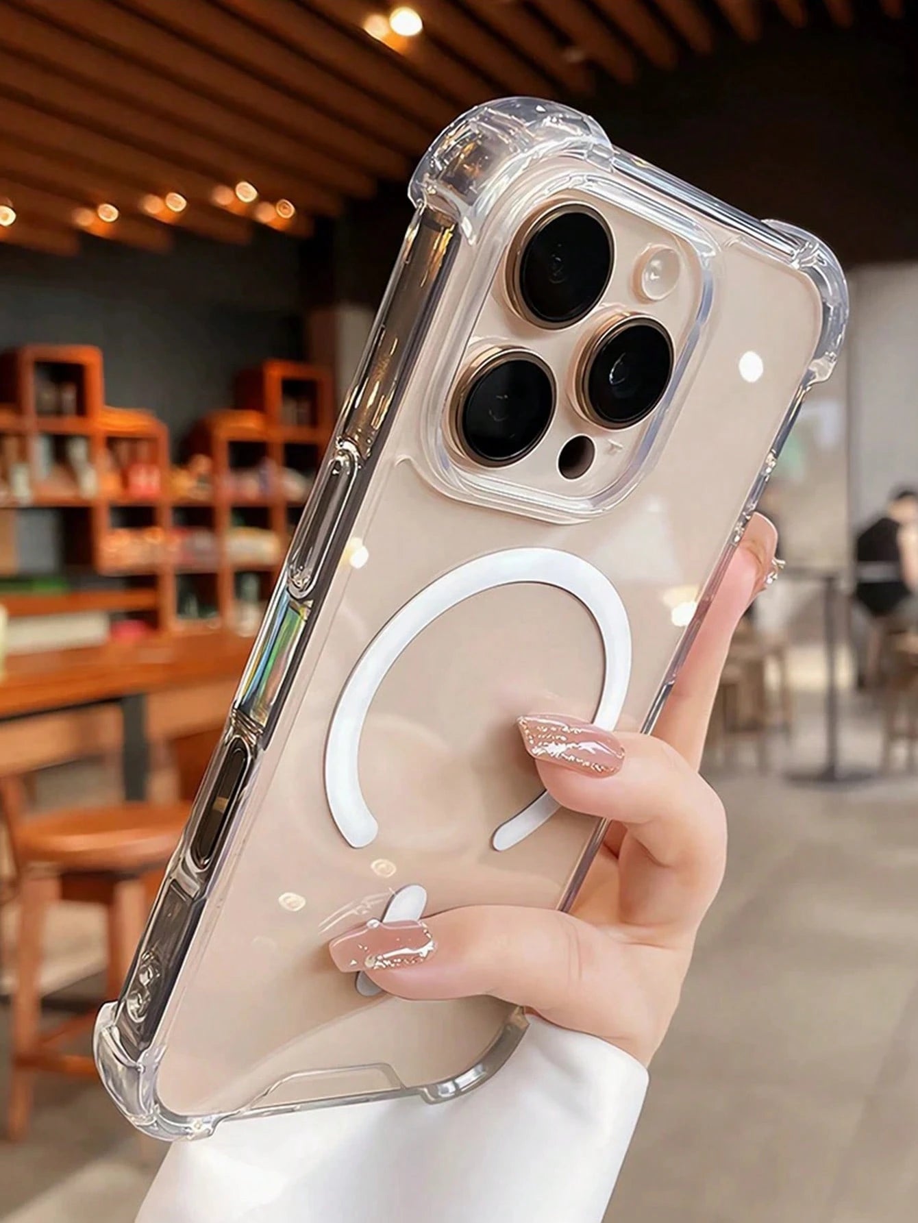 Magnetic Style Shockproof Acrylic Clear MagSafe Phone Case With 4-Corner Drop Protection 2-In-1 Magnetic Acrylic Hard Shell Transparent And Shockproof Cover Compatible With IPhone17/17air/17pro/17prom