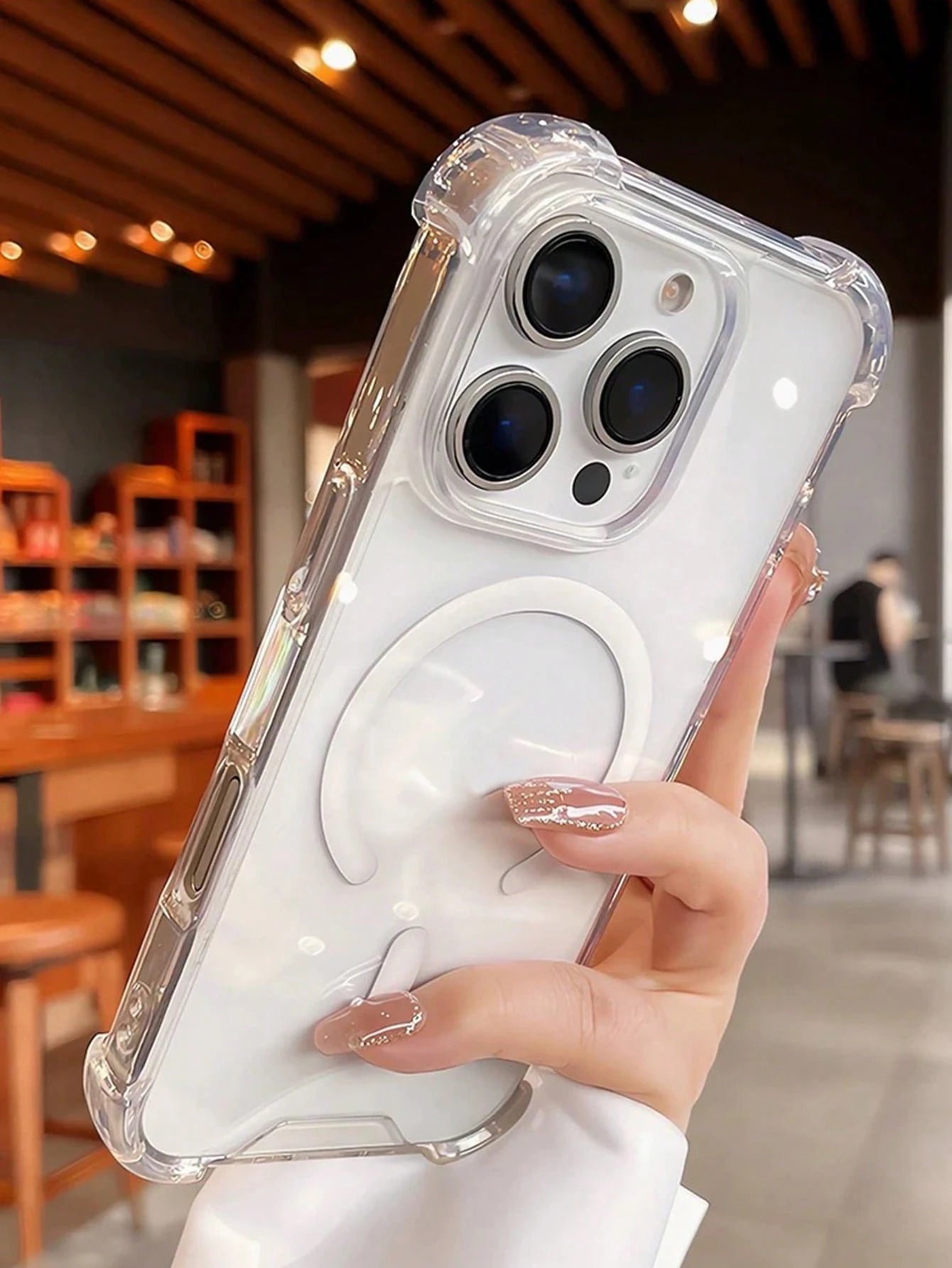Magnetic Style Shockproof Acrylic Clear MagSafe Phone Case With 4-Corner Drop Protection 2-In-1 Magnetic Acrylic Hard Shell Transparent And Shockproof Cover Compatible With IPhone17/17air/17pro/17prom
