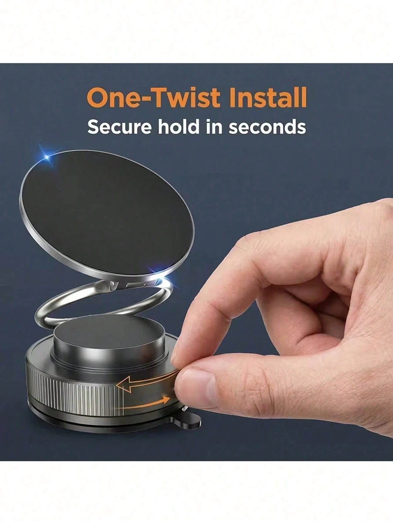 Magnetic Suction Vacuum Car Phone Holder, 98+ Lbs Super Strong Suction And 2400 Gauss Magnetic Force, 360° Rotatable Foldable Phone Stand For Car/Office/Kitchen, Suitable For IPhone And Android Phones