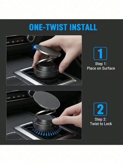Magnetic Suction Vacuum Car Phone Holder, 98+ Lbs Super Strong Suction And 2400 Gauss Magnetic Force, 360° Rotatable Foldable Phone Stand For Car/Office/Kitchen, Suitable For IPhone And Android Phones
