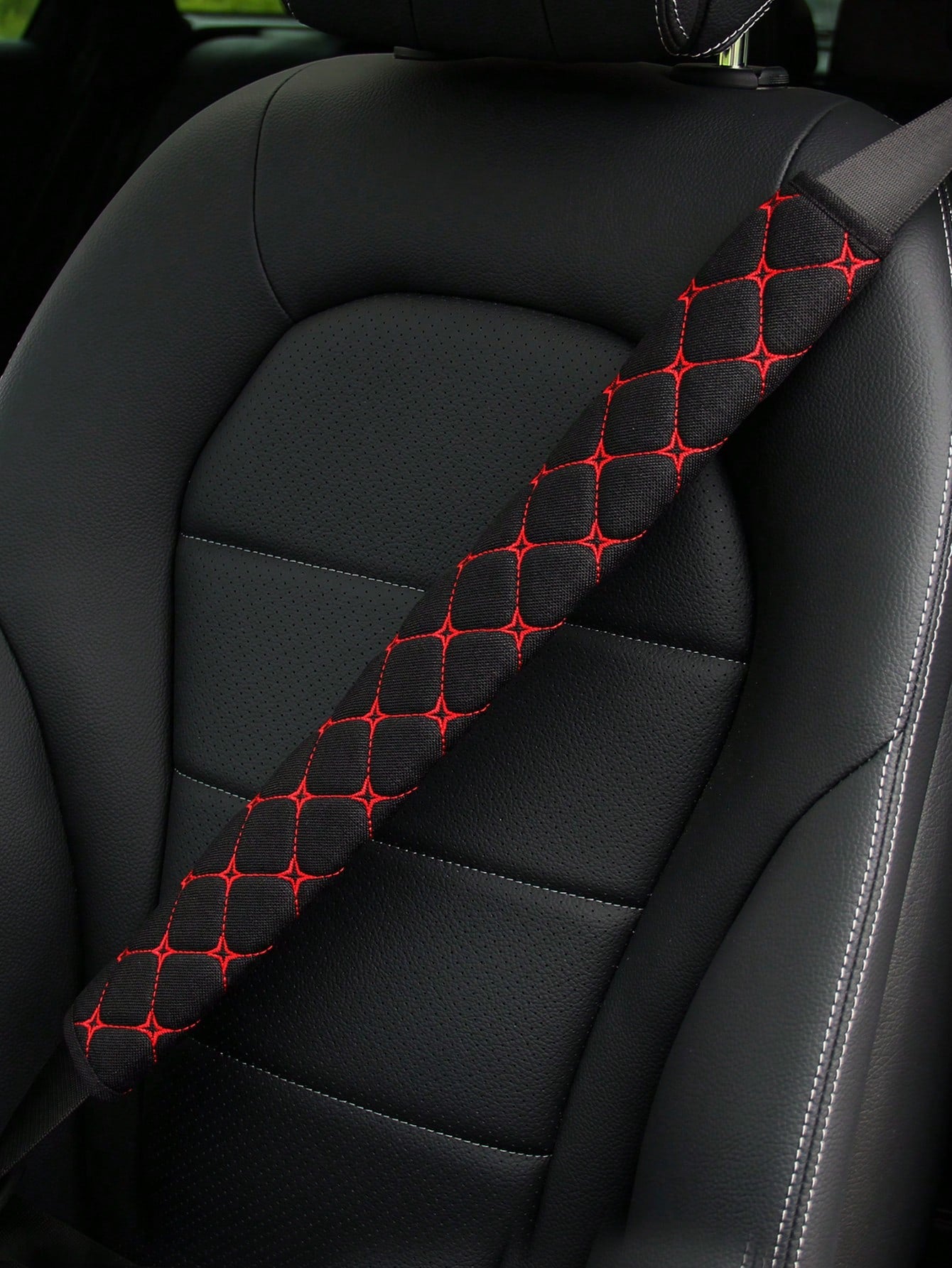 MEIKAXIU 1pc Embroidered Fabric Breathable Extended Car/Truck Seat Belt Shoulder Pad With 30cm/11.8 Inch, 50cm/16.7 Inch, 75cm/29.5 Inch Length Options, Automotive Interior Accessory