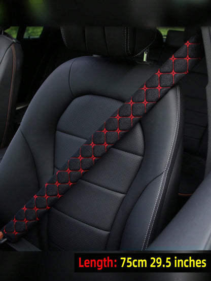 MEIKAXIU 1pc Embroidered Fabric Breathable Extended Car/Truck Seat Belt Shoulder Pad With 30cm/11.8 Inch, 50cm/16.7 Inch, 75cm/29.5 Inch Length Options, Automotive Interior Accessory