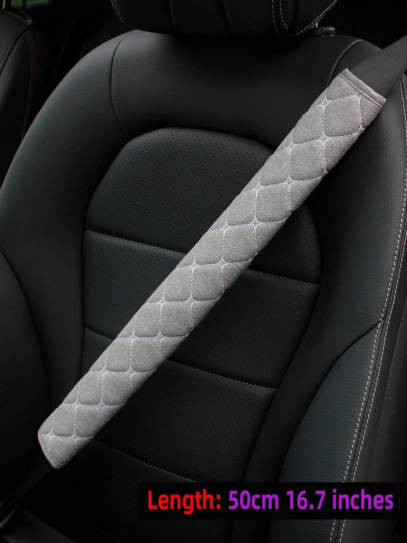 MEIKAXIU 1pc Embroidered Fabric Breathable Extended Car/Truck Seat Belt Shoulder Pad With 30cm/11.8 Inch, 50cm/16.7 Inch, 75cm/29.5 Inch Length Options, Automotive Interior Accessory