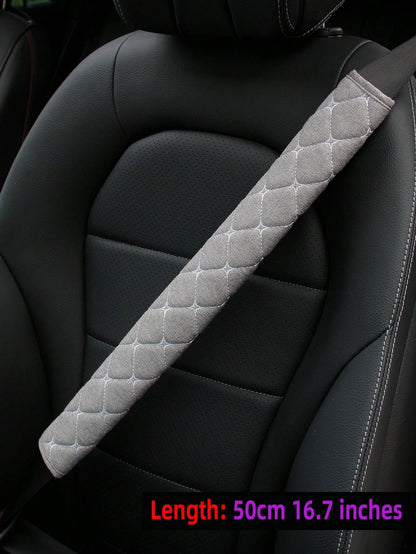 MEIKAXIU 1pc Embroidered Fabric Breathable Extended Car/Truck Seat Belt Shoulder Pad With 30cm/11.8 Inch, 50cm/16.7 Inch, 75cm/29.5 Inch Length Options, Automotive Interior Accessory