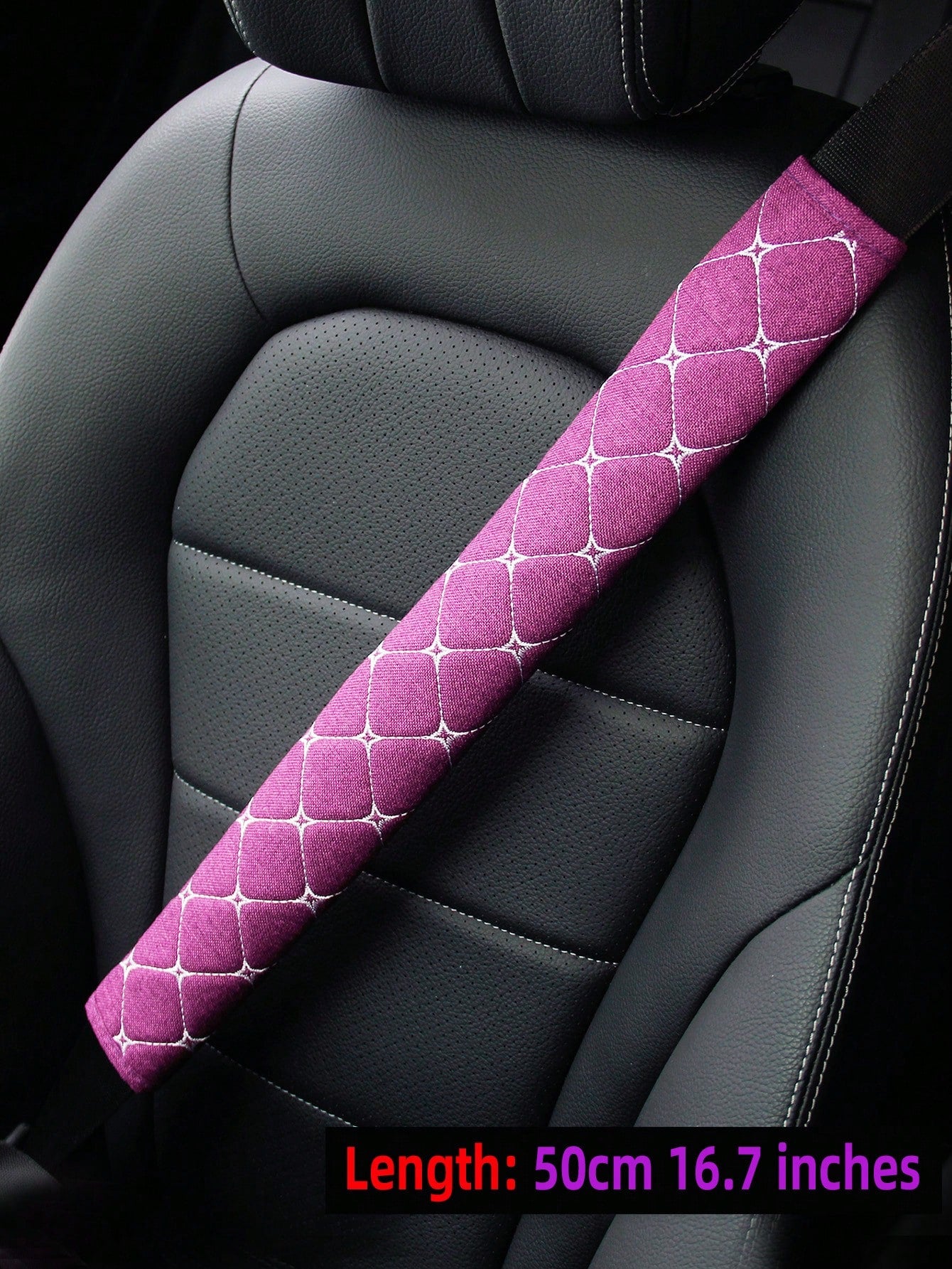 MEIKAXIU 1pc Embroidered Fabric Breathable Extended Car/Truck Seat Belt Shoulder Pad With 30cm/11.8 Inch, 50cm/16.7 Inch, 75cm/29.5 Inch Length Options, Automotive Interior Accessory