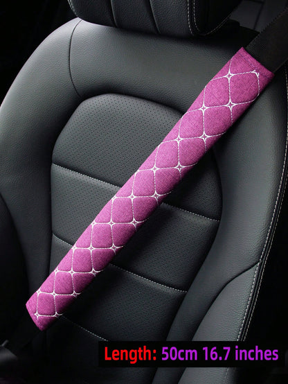 MEIKAXIU 1pc Embroidered Fabric Breathable Extended Car/Truck Seat Belt Shoulder Pad With 30cm/11.8 Inch, 50cm/16.7 Inch, 75cm/29.5 Inch Length Options, Automotive Interior Accessory