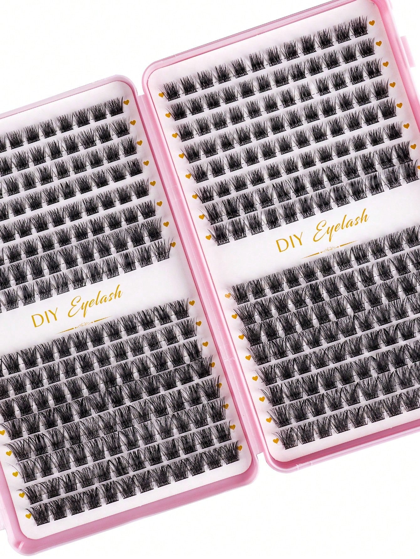 MEM 384pcs D Curl 3D Fluffy Cluster False Eyelashes Set, Soft Reusable Segmented False Eyelashes, Beginner DIY Set With Tutorial, Glue And Styling Liquid, Natural Big Eye Makeup, Suitable For Daily, T