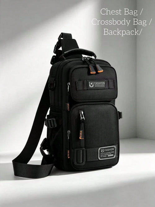 Men's New Multifunctional Fashion Chest Bag, Combination Lock, Four Ways To Wear, High-Quality PU, Premium Leather Feel, Gift For Boyfriend, Husband, Father, Travel Sports Shoulder Crossbody Chest Bag