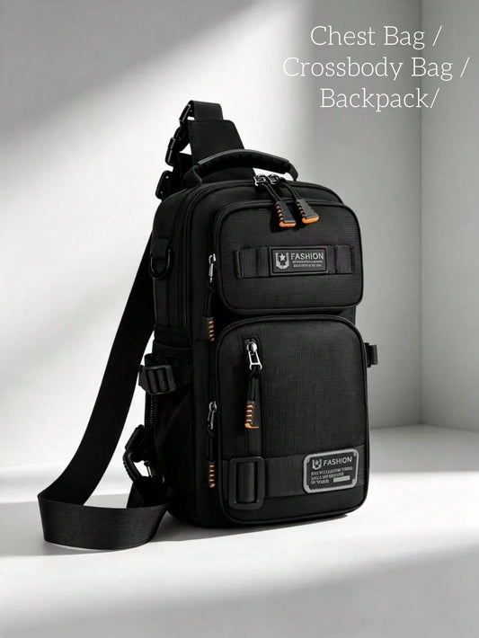 Men's New Multifunctional Fashion Chest Bag, Combination Lock, Four Ways To Wear, High-Quality PU, Premium Leather Feel, Gift For Boyfriend, Husband, Father, Travel Sports Shoulder Crossbody Chest Bag