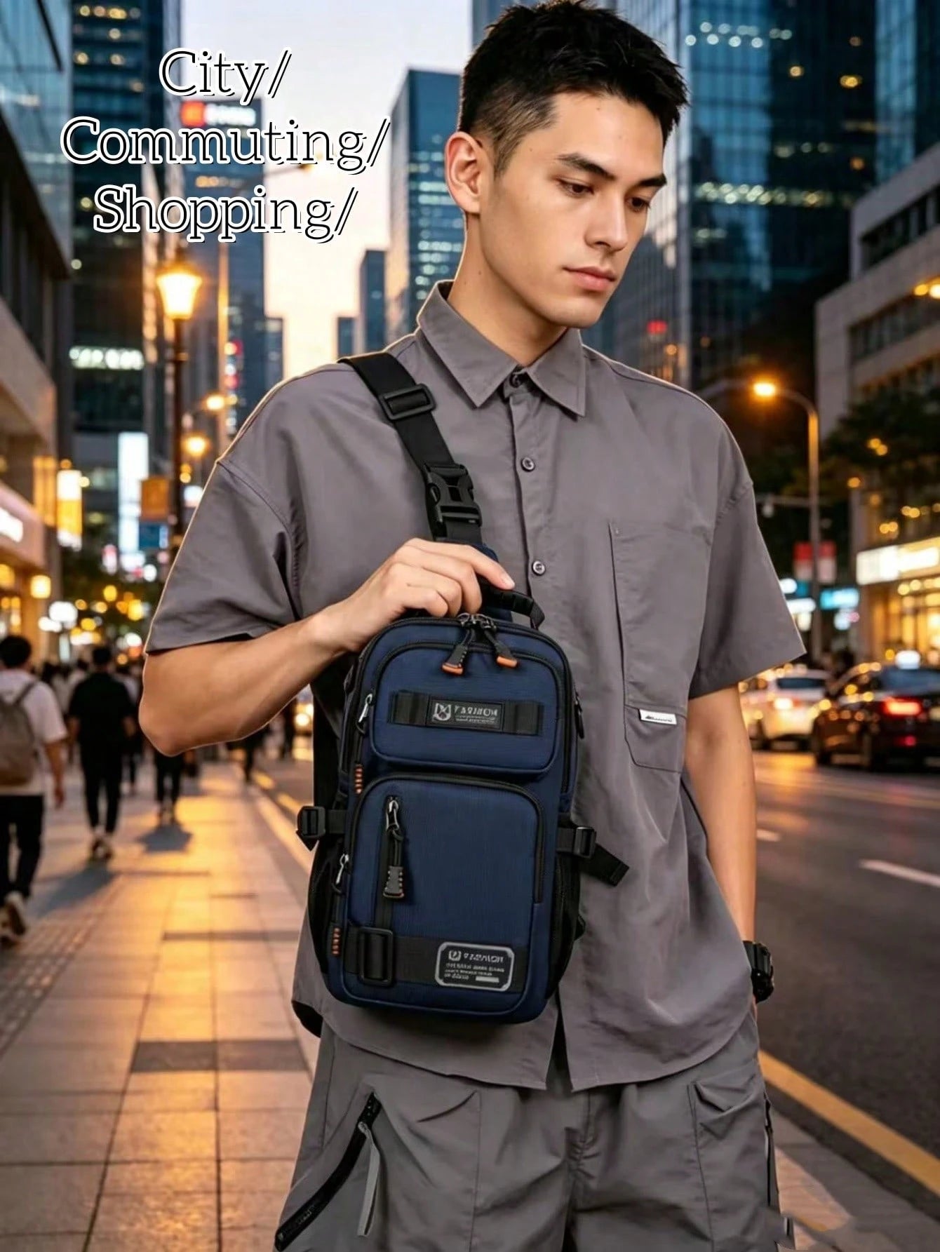 Men's New Multifunctional Fashion Chest Bag, Combination Lock, Four Ways To Wear, High-Quality PU, Premium Leather Feel, Gift For Boyfriend, Husband, Father, Travel Sports Shoulder Crossbody Chest Bag