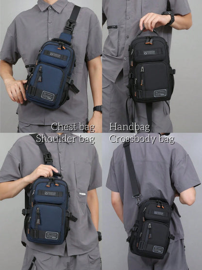 Men's New Multifunctional Fashion Chest Bag, Combination Lock, Four Ways To Wear, High-Quality PU, Premium Leather Feel, Gift For Boyfriend, Husband, Father, Travel Sports Shoulder Crossbody Chest Bag