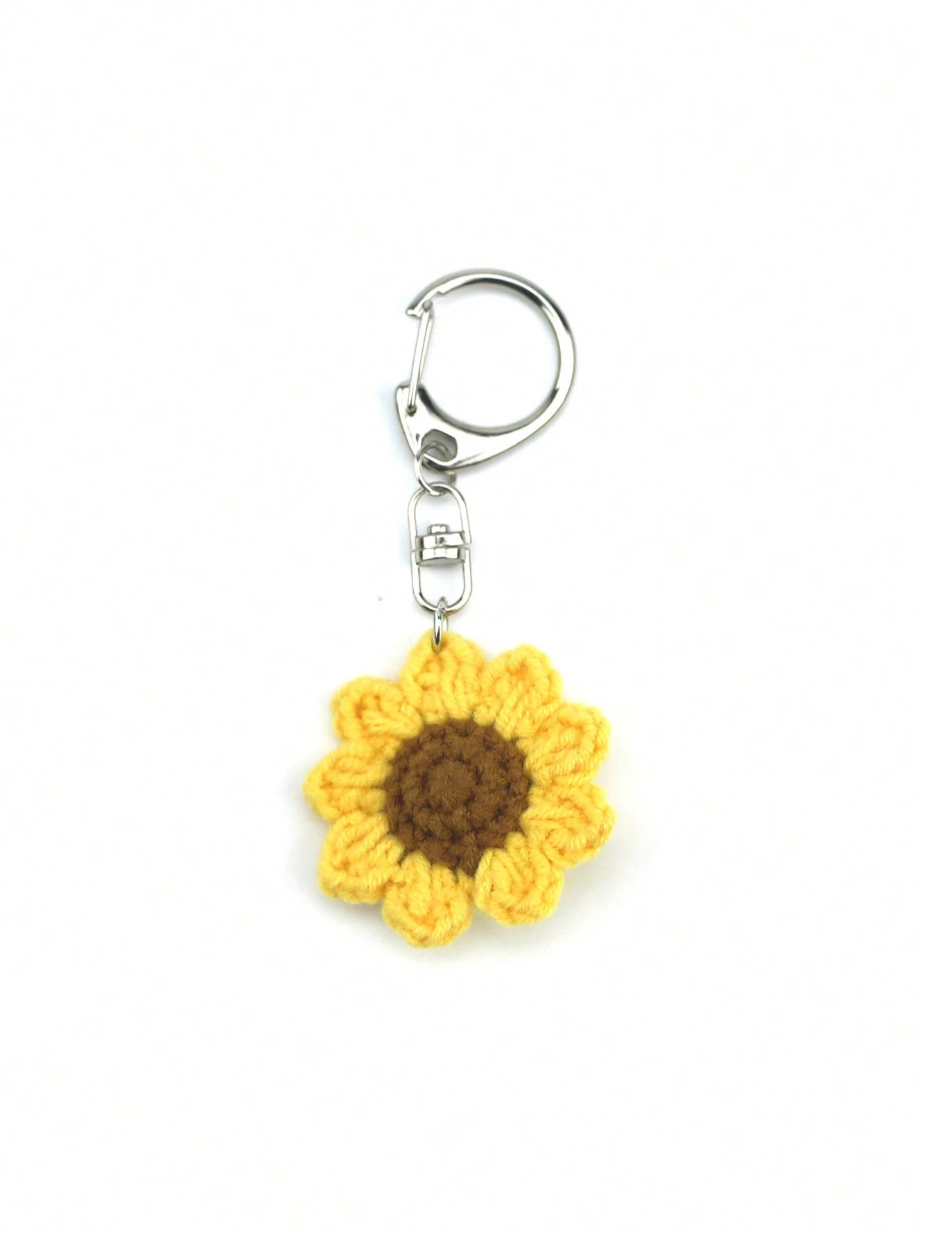 Mini Hand Crocheted Sunflower Bag Charm & Keychain Pendant Plush Keychain Crochet Thank You Gifts Teacher Accessories Crochet Accessories