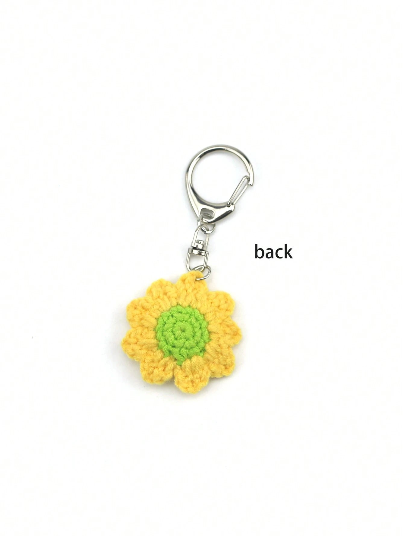 Mini Hand Crocheted Sunflower Bag Charm & Keychain Pendant Plush Keychain Crochet Thank You Gifts Teacher Accessories Crochet Accessories