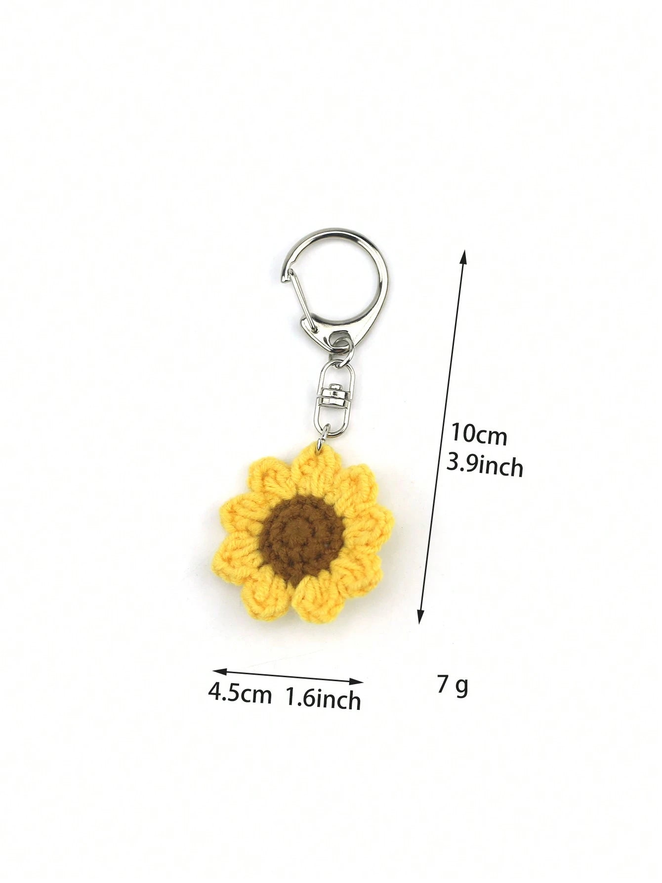 Mini Hand Crocheted Sunflower Bag Charm & Keychain Pendant Plush Keychain Crochet Thank You Gifts Teacher Accessories Crochet Accessories