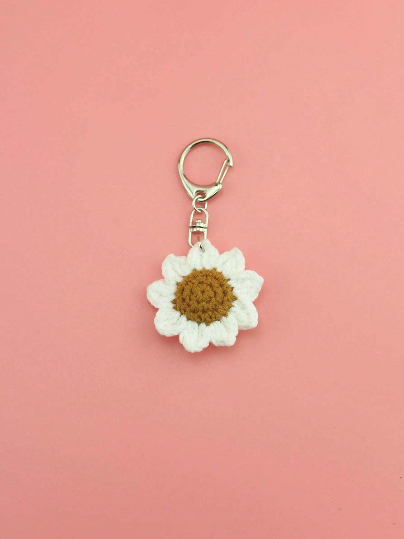 Mini Hand Crocheted Sunflower Bag Charm & Keychain Pendant Plush Keychain Crochet Thank You Gifts Teacher Accessories Crochet Accessories