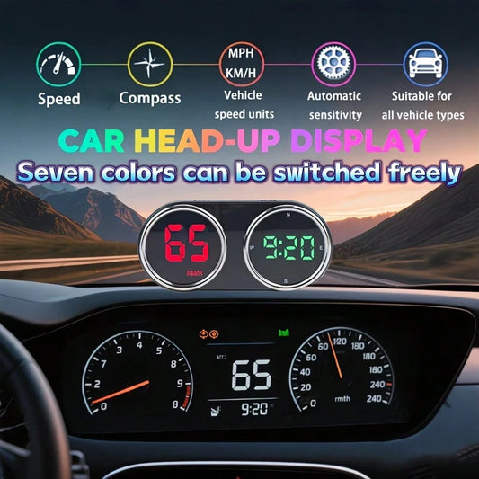 Mini Heads Up Display For Cars Windshield Digital Speedometer USB Connect Plug And Play For Car Truck Motor SUV All Vehicles, Automatic Brightness Adjustment,Large Font Display Car Speedometer Display