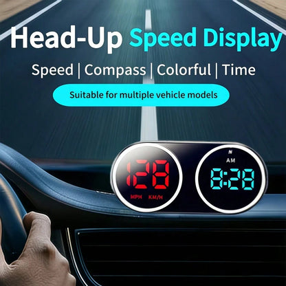 Mini Heads Up Display For Cars Windshield Digital Speedometer USB Connect Plug And Play For Car Truck Motor SUV All Vehicles, Automatic Brightness Adjustment,Large Font Display Car Speedometer Display