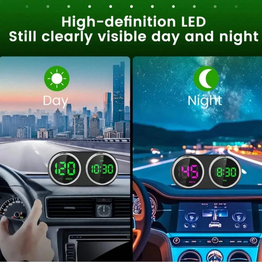 Mini Heads Up Display For Cars Windshield Digital Speedometer USB Connect Plug And Play For Car Truck Motor SUV All Vehicles, Automatic Brightness Adjustment,Large Font Display Car Speedometer Display