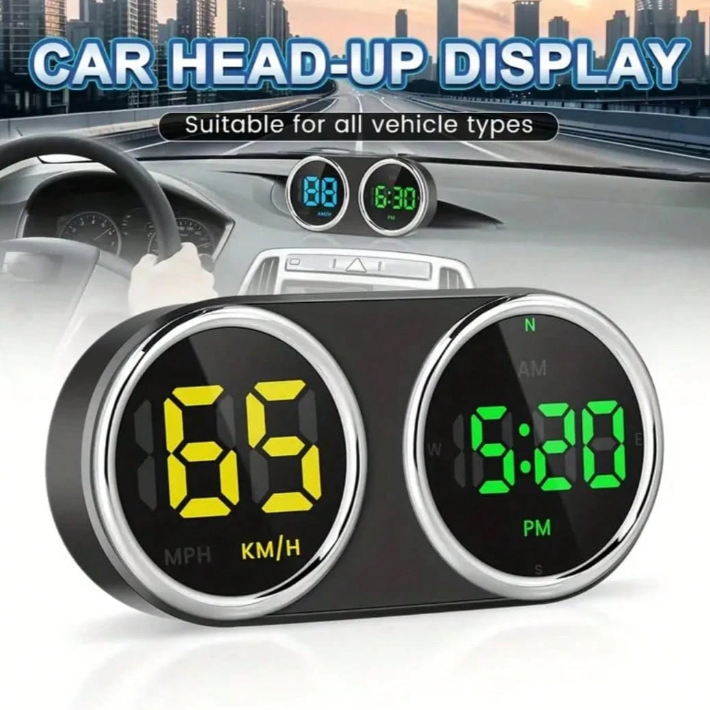 Mini Heads Up Display For Cars Windshield Digital Speedometer USB Connect Plug And Play For Car Truck Motor SUV All Vehicles, Automatic Brightness Adjustment,Large Font Display Car Speedometer Display