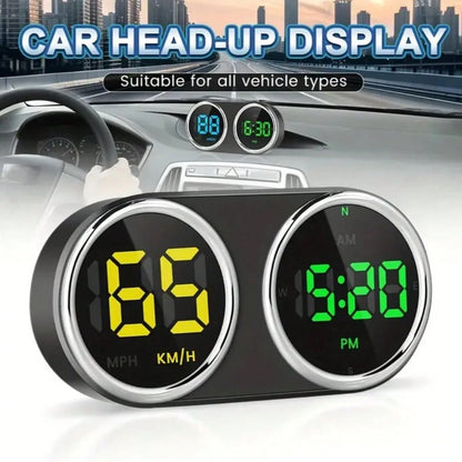 Mini Heads Up Display For Cars Windshield Digital Speedometer USB Connect Plug And Play For Car Truck Motor SUV All Vehicles, Automatic Brightness Adjustment,Large Font Display Car Speedometer Display