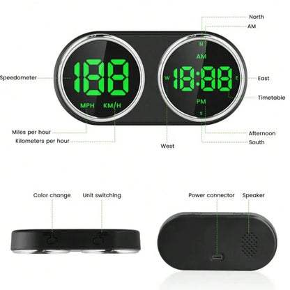 Mini Heads Up Display For Cars Windshield Digital Speedometer USB Connect Plug And Play For Car Truck Motor SUV All Vehicles, Automatic Brightness Adjustment,Large Font Display Car Speedometer Display