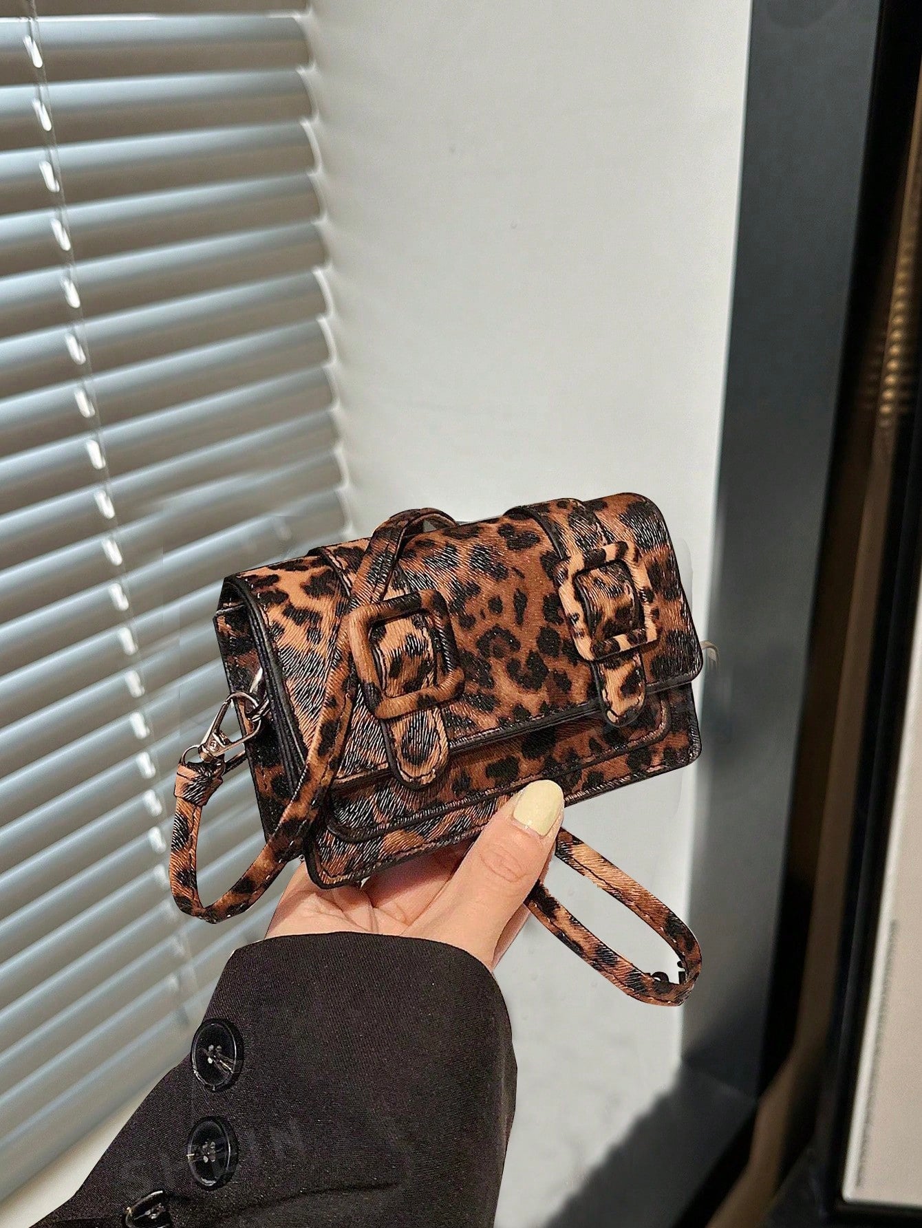 Mini Leopard Print Contrast Color Fashionable Crossbody Bag For Women, 2026 New Bag Tie Dye Shoulder Bag