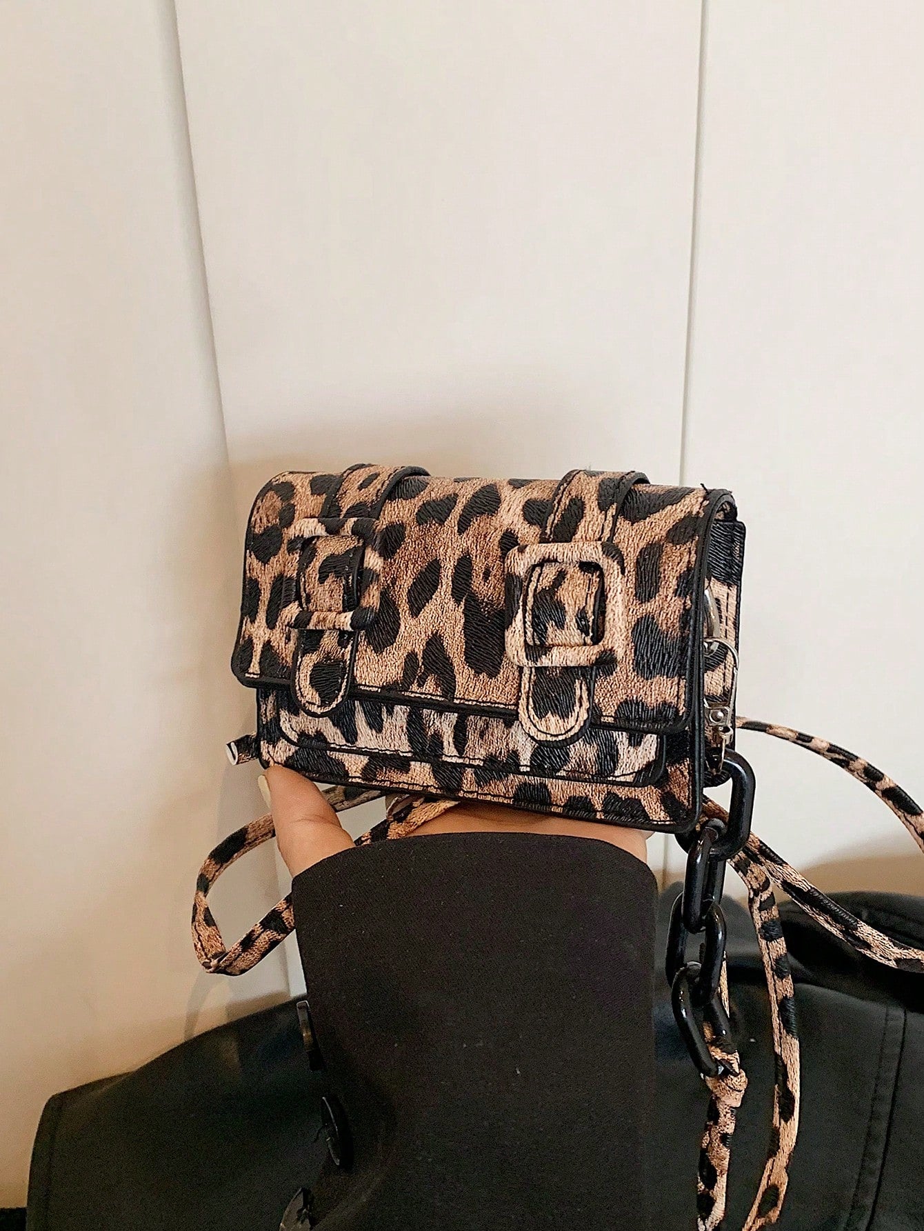 Mini Leopard Print Contrast Color Fashionable Crossbody Bag For Women, 2026 New Bag Tie Dye Shoulder Bag