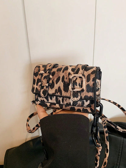Mini Leopard Print Contrast Color Fashionable Crossbody Bag For Women, 2026 New Bag Tie Dye Shoulder Bag