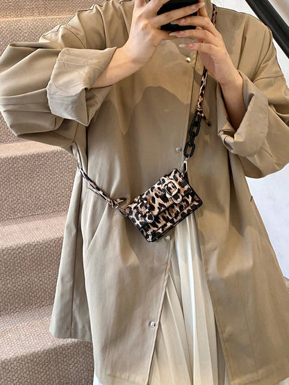 Mini Leopard Print Contrast Color Fashionable Crossbody Bag For Women, 2026 New Bag Tie Dye Shoulder Bag