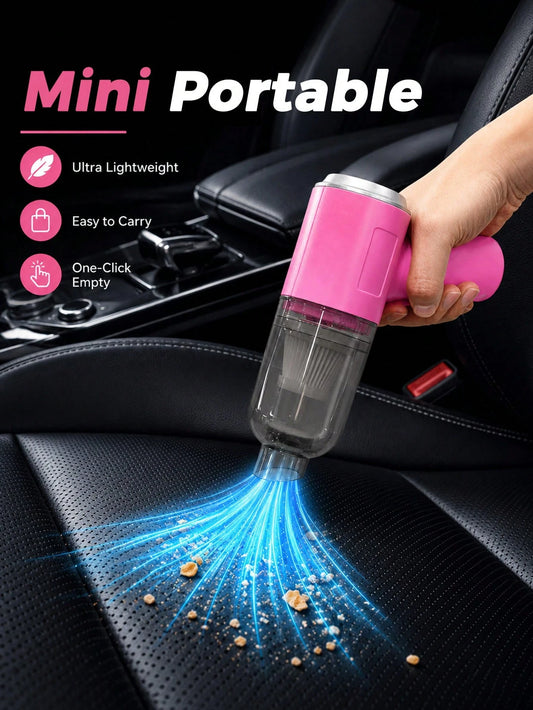 Mini Wireless Car Vacuum Cleaner, Portable Handheld Vacuum, Suitable For Car Interior Cleaning, Lightweight Rechargeable Dust Remover, Suitable For Car, Home, Office, Compact Car Accessory, Gift For M