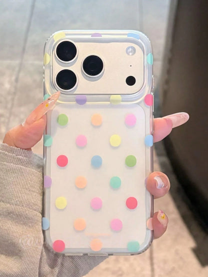 Minimalist Ins Niche Colorful Polka Dot Phone Case Compatible With Iphone 15, 14, 13, 17 Pro Max, 16 Pro Max, Matte Protective Cover, Creative Unique Stylish Popular