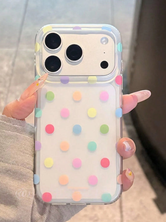 Minimalist Ins Niche Colorful Polka Dot Phone Case Compatible With Iphone 15, 14, 13, 17 Pro Max, 16 Pro Max, Matte Protective Cover, Creative Unique Stylish Popular