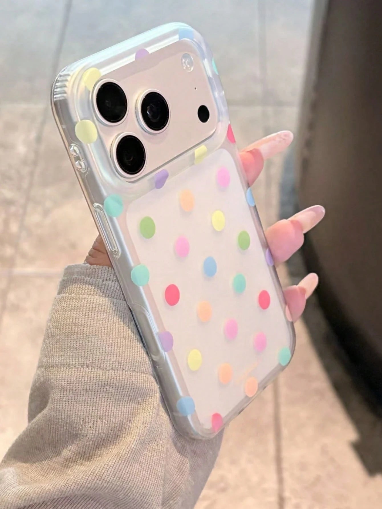Minimalist Ins Niche Colorful Polka Dot Phone Case Compatible With Iphone 15, 14, 13, 17 Pro Max, 16 Pro Max, Matte Protective Cover, Creative Unique Stylish Popular