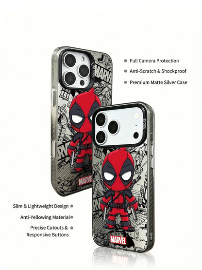 Miniso Marvel Spider-Man Iron Man Cartoon Men's Phone Case, Compatible With IPhone 17 Pro Max/17 Pro/Air/16 Pro Max/15 Plus/14/13/IP 17/15Pro/12 Pro/11/16 Plus, XR Apple Android Models, Galaxy S22, S2