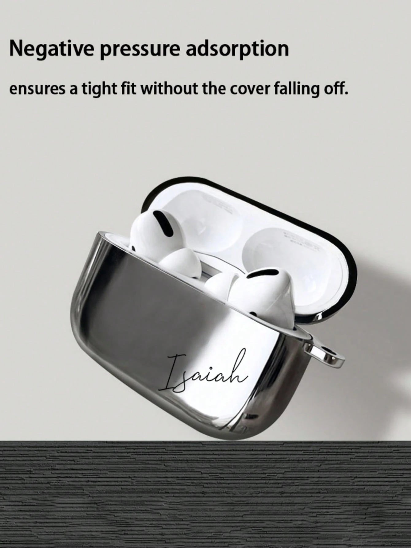 Mirror Element Shockproof Mirror Finish 1pc Customized Electroplated Silver Earphone Case Personalized Halloween Theme Design Small Ghost Fashionable Halloween Item For Family Easter Gift Party Y2K Ae