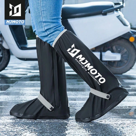 MJMOTO 1 Pair Waterproof Non-Slip Silicone Shoe High Elastic Wear-Resistant Unisex Rain Boots For Outdoor Rainy Day Reusable Shoe Cover
