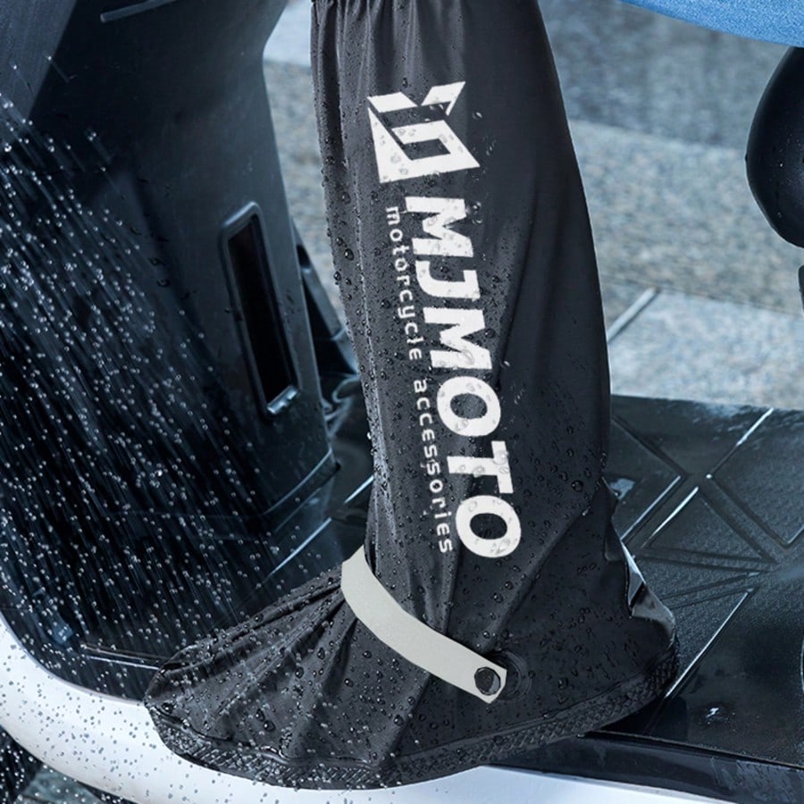 MJMOTO 1 Pair Waterproof Non-Slip Silicone Shoe High Elastic Wear-Resistant Unisex Rain Boots For Outdoor Rainy Day Reusable Shoe Cover