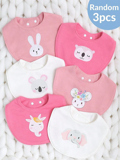 momscare 3pcs Random Baby Boys' Cute Animal Pattern Bibs