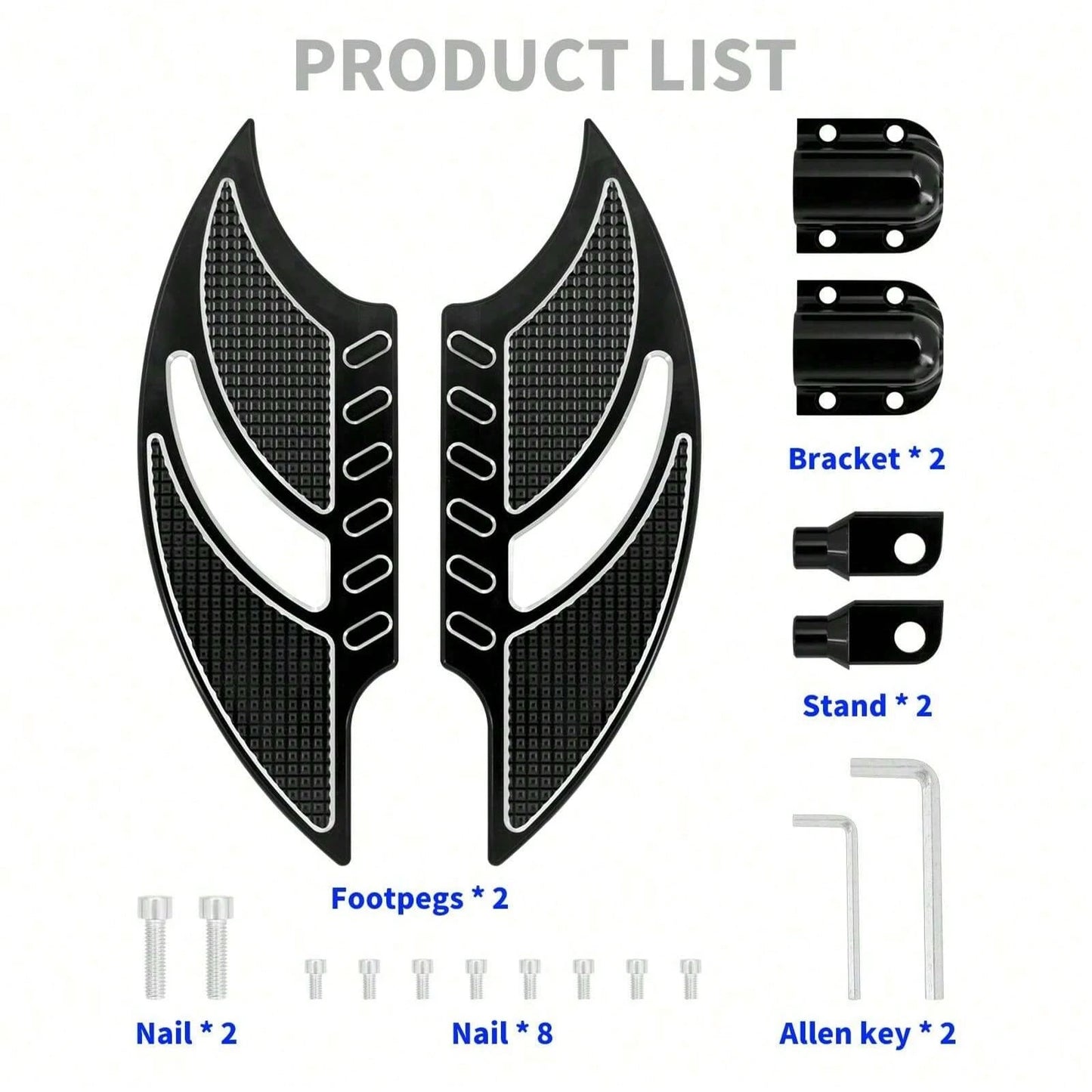 [Motorcycle Foot Pegs]Motorcycle Foot Pegs/Footrests/Foot Pedals- Upgrade Your Ride, Suitable For 1200 XL, Dyna Touring And Other Models. Motorcycle Foot Peg Upgrade Kit- High-Quality Aluminum Alloy