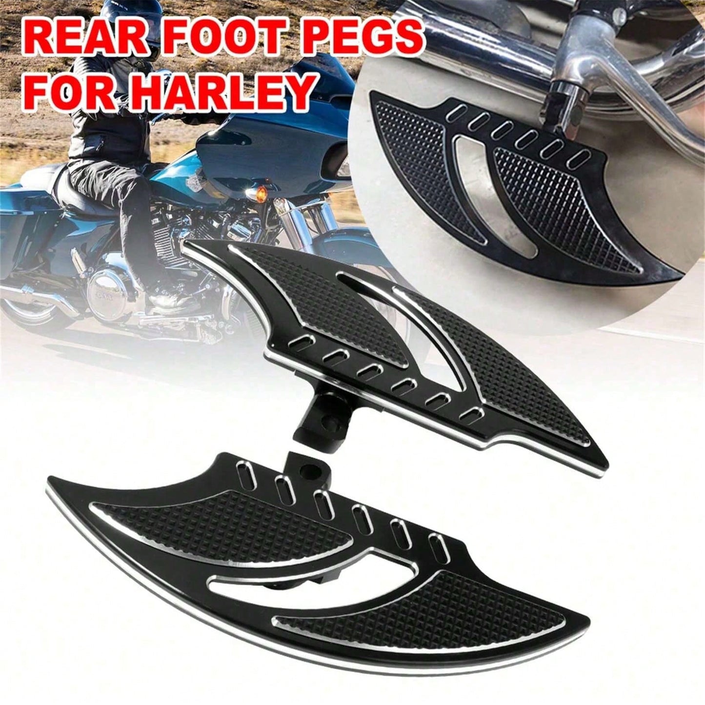 [Motorcycle Foot Pegs]Motorcycle Foot Pegs/Footrests/Foot Pedals- Upgrade Your Ride, Suitable For 1200 XL, Dyna Touring And Other Models. Motorcycle Foot Peg Upgrade Kit- High-Quality Aluminum Alloy