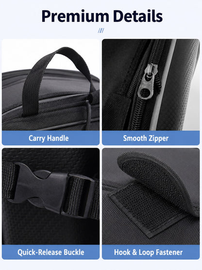 Motorcycle Waterproof Expandable 58L Hard Shell Carbon Fiber Side Bag/Pannier, Universal Side Bag/Tail Bag/Helmet Bag, With Reflective Strips And Quick Release Design, Suitable For Cruiser, Touring, S