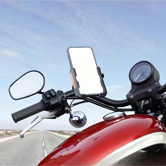 Mount For Holding Phones On Motorcycles, Bicycles, And Scooters, Rotatable Phone Stand For 4.7-7 Inch Devices, Designed To Avoid Obstructing The Camera, Optimal View.