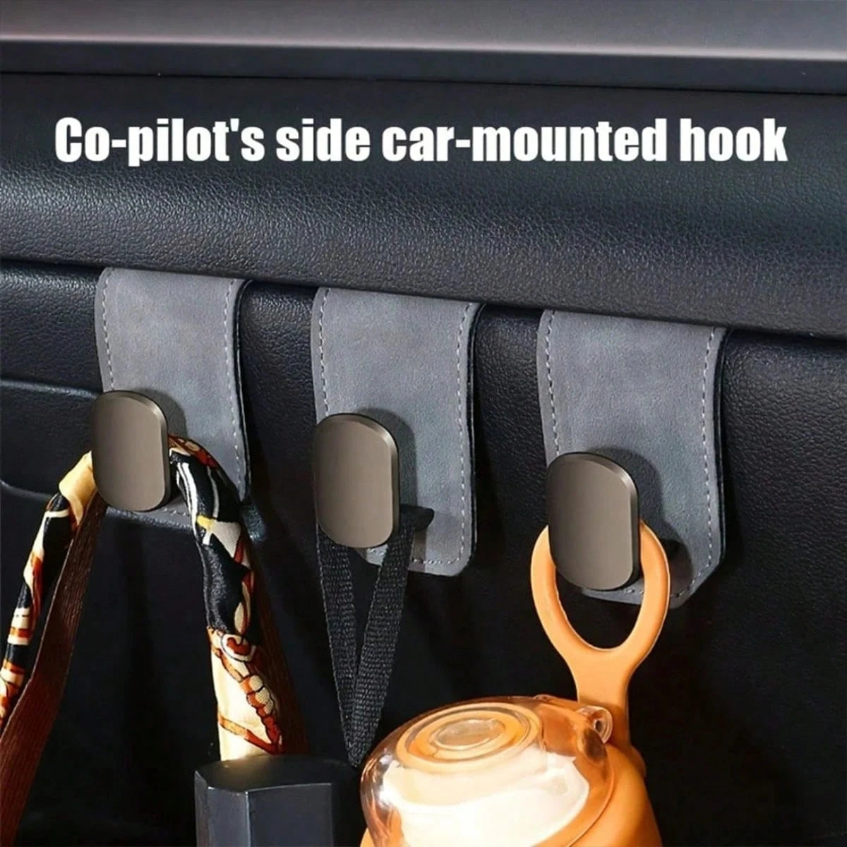 Multi-Function Car Storage Hook, Car Glove Box Storage Hook, Adjustable Roller Buckle, Hidden Decorative Double Hook, Multi-Function Car Storage Device, Strong Load-Bearing Capacity, Rear Seat Storage