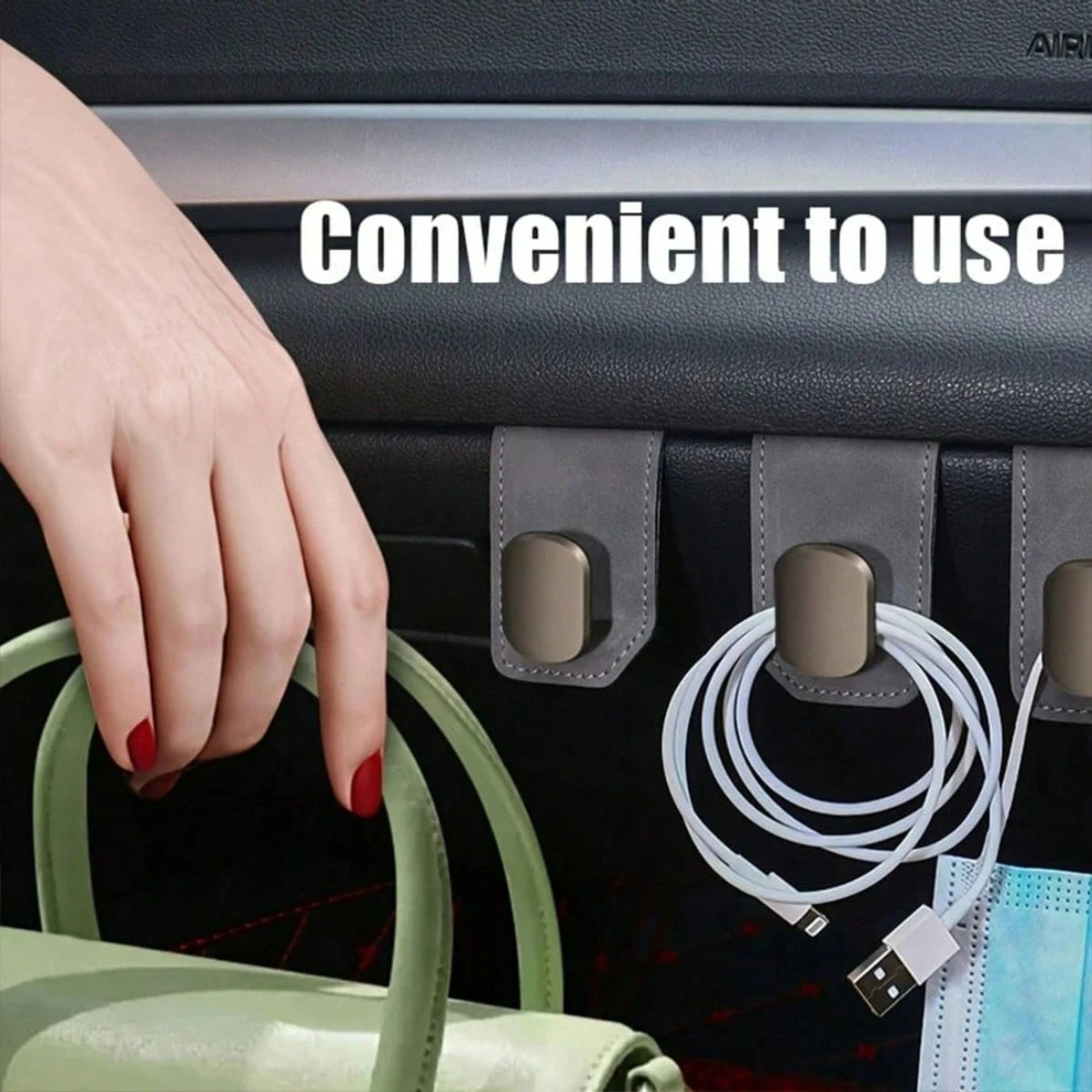 Multi-Function Car Storage Hook, Car Glove Box Storage Hook, Adjustable Roller Buckle, Hidden Decorative Double Hook, Multi-Function Car Storage Device, Strong Load-Bearing Capacity, Rear Seat Storage